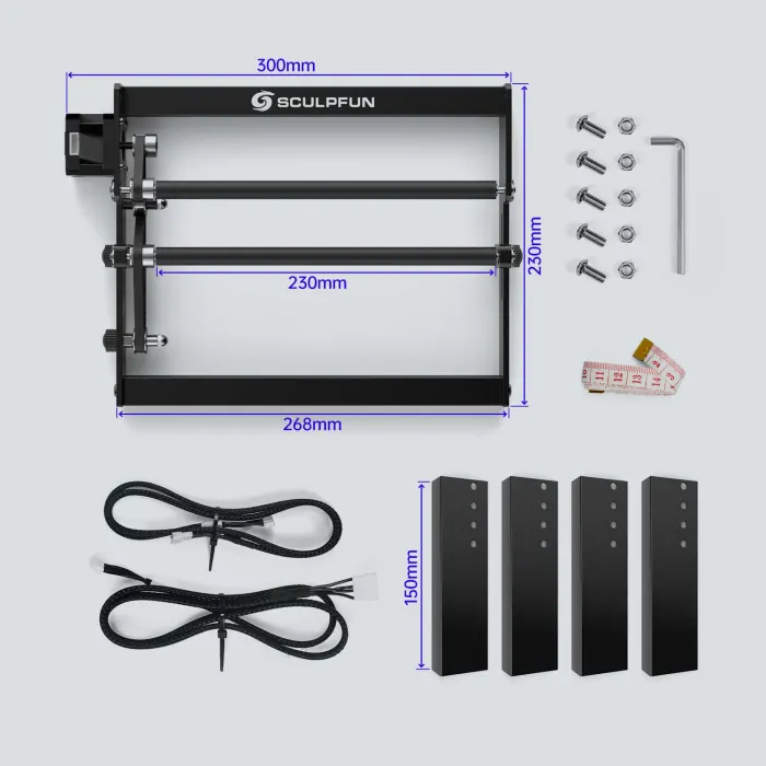 Accesorio Rotatorio y Alzador para Grabadora Laser S30